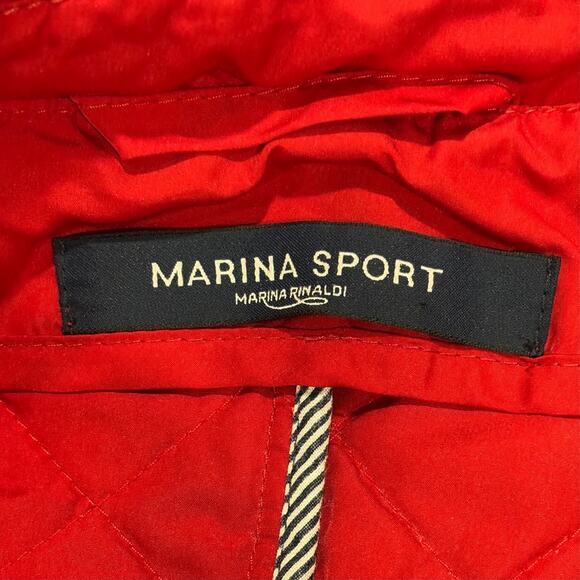 Marina Rinaldi Size 20 (29) Red Quilted Barn Coat Jacket 2X - Picture 3 of 8